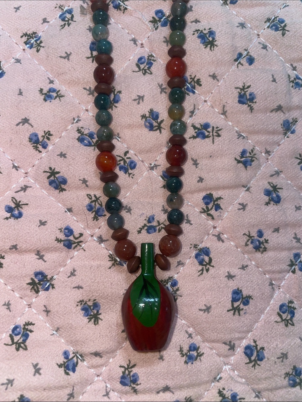 Handmade Necklace with Wooden Apple - Picture 7 of 7